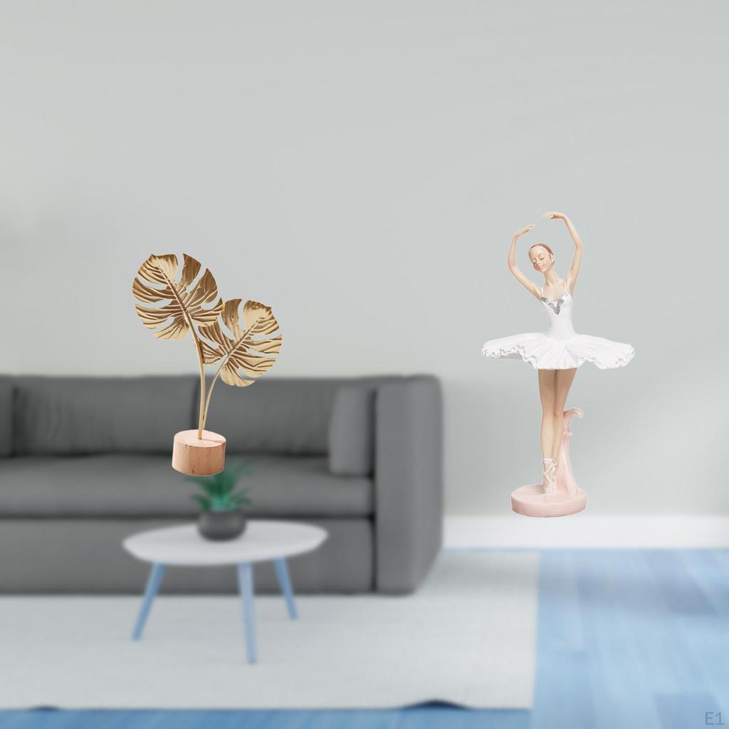 Sculpture Metal Ballerina Figurine Resin Girl Statue Shaped Crafts Nordic Creative Ornament Abstract