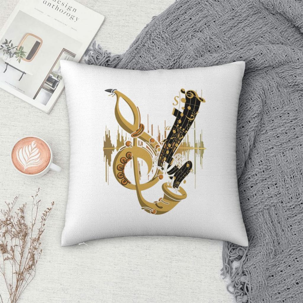 Saxophonspieler - Musik Kunst Mädchen Y2k Grafik Quadratischer Kissenbezug Kissenhülle Kissenbezug Überwurf-Kissenbezug für Zuhause Schlafzimmer