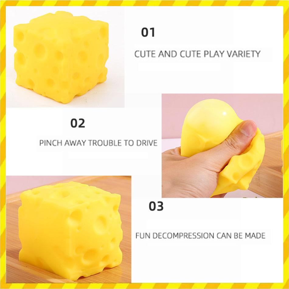 *1-20Pcs Jumbo Cheese Cube Stress Ball Shapeable Squeeze Decor Non-Bounce Asmr Sensory Anti-Stress Relief Gadget Gifts 5/10/12Cm