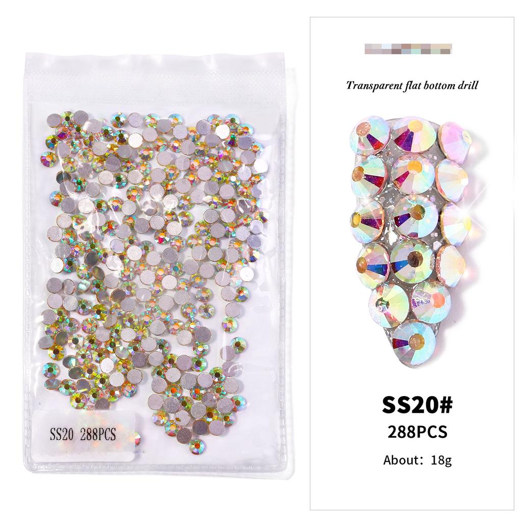 Nail Art Flat Bottom Drill Transparent Drill Ab Drill Nail Drill Diy Nail Ornament Nail Art Ornament Rhinestone