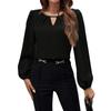 Women's Fashion Casual Solid Color Satin Shirt Casual Pleated Long Sleeve Top