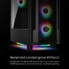 GAMDIAS ATHENA M6 LITE Gaming PC Case Mid-Tower ATX Case Seamless Tempered Glass Windows 4 Built-in 120mm ARGB Fan Triple Sides Underglow Mesh Front
