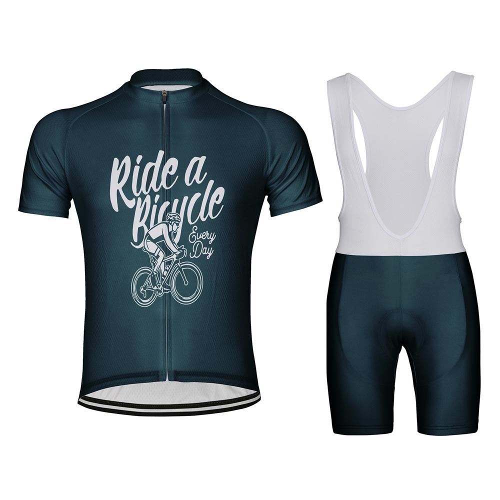 Side Can Personalized E Customized Ride A Bicycle Every Day Men's Cycling Jersey Short Sleeve Bike Clothing Set