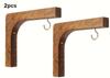 2pcs Nordic Style Wooden Bead Hooks, Versatile Double-Layer Wall Hanger for Pots, Towels & More, Simple Install for Home Decor