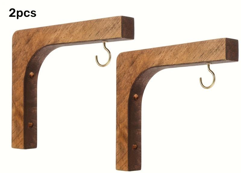 

2pcs Nordic Style Wooden Bead Hooks, Versatile Double-Layer Wall Hanger for Pots, Towels & More, Simple Install for Home Decor