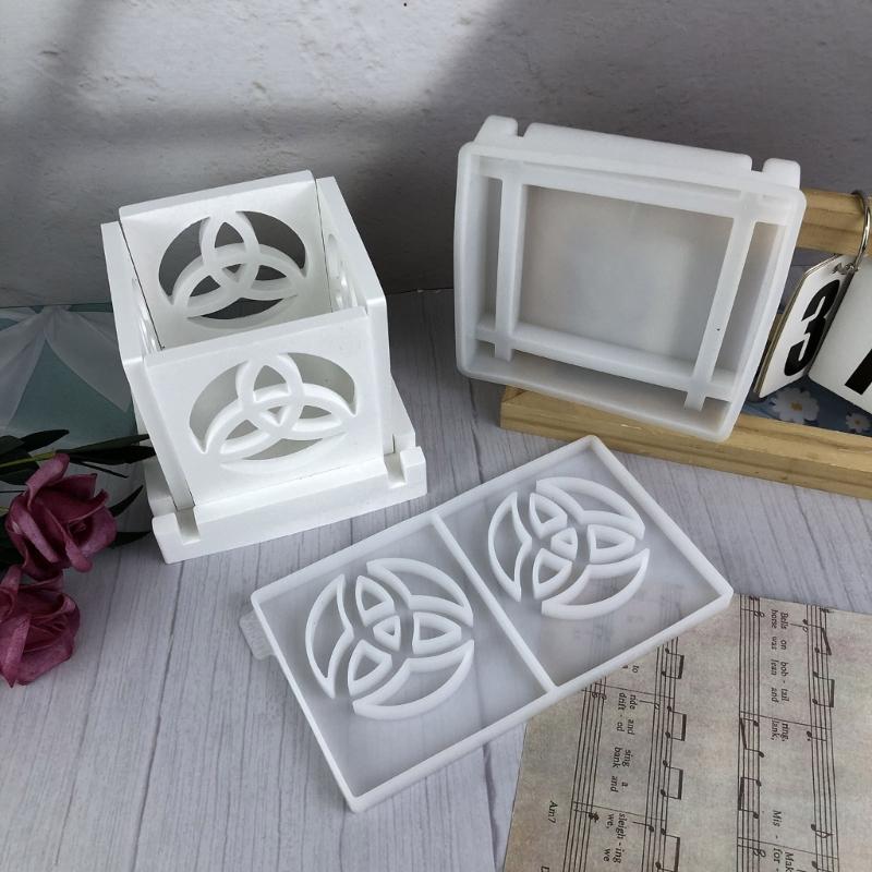 2pcs Creative Knot Candle Holder Silicone Mold Set Sturdy Display Ornament Mould for DIY Crafts and Home Decors