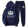 Hot Selling Couple Hoodie Sweatshirt Set for Men and Women's Casual Loose Long Sleeved Fleece Hooded Set