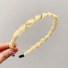 Women Headband Anti-Slip Teeth Mesh Yarn Twist Soft Braided Texture Hair Hoop Washing Face Headband Hair Accessory