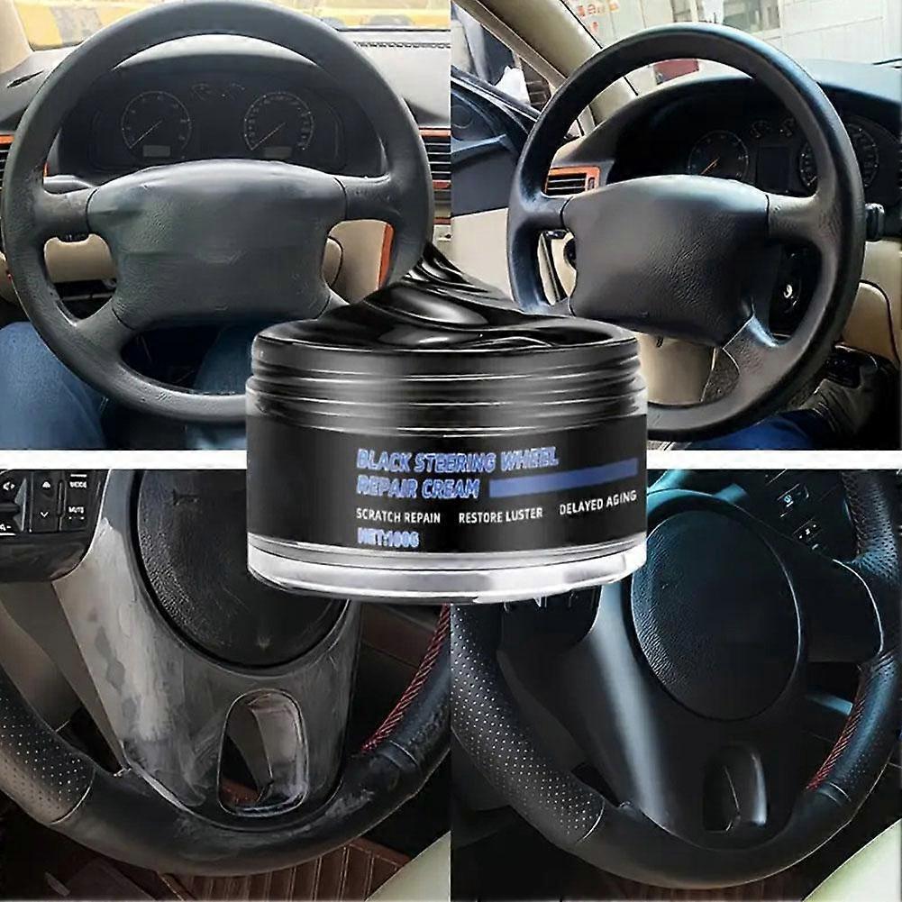 Repair Paste for Car Steering Wheels - Restores Black Gloss, Removes Peeling