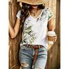 Womens V-Neck Short Sleeve Loose T-Shirt With Colorful Polka Dot Print Casual Oversized Top Daily Wear