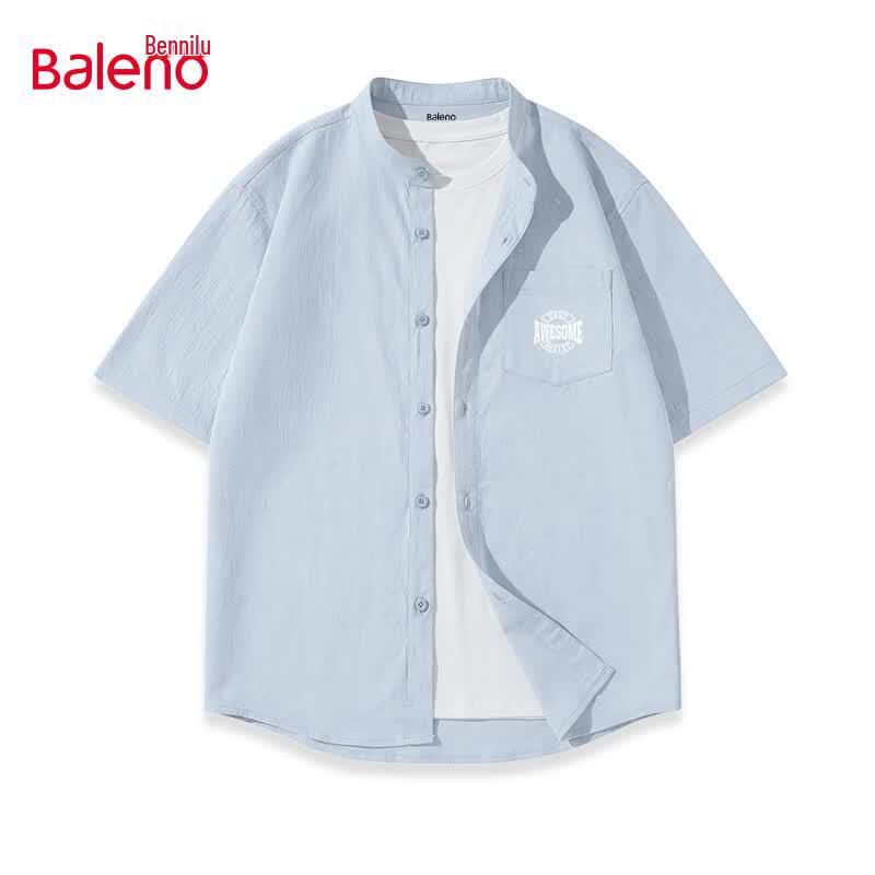 

Baleno Men s Summer Ice Silk Quick-Dry Henley Collar Short Sleeve Shirt 2XL