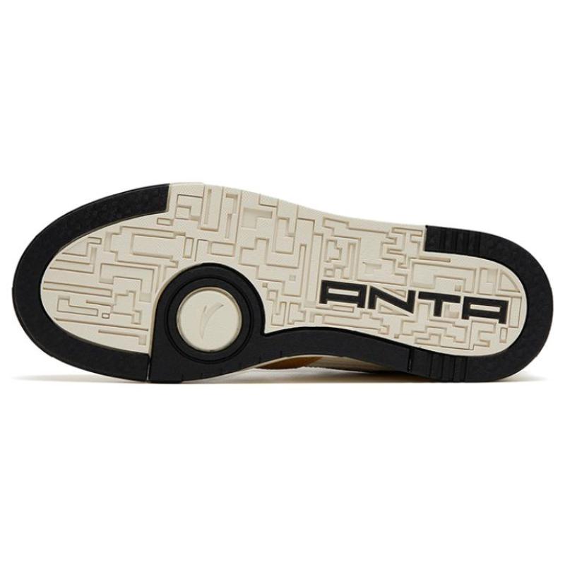 Anta Slip Resistant, Abrasion Resistant, Lightweight Low Top Skateboard Shoes Men's White Yellow Sneakers 912318016-5