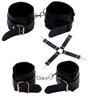 Plush Leather Bondage Set: Ankle Cuffs, Handcuffs, Cross Back, Mouth Gag