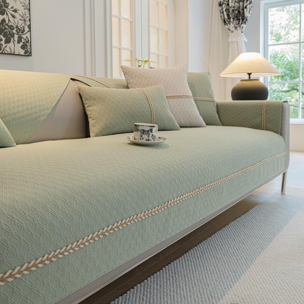 

Light French Cream Blizzard Neil Sofa Cushion Universal In All Seasons New Backrest Cover Cloth Towel Non-Slip Cushion 70*70cm зелёный