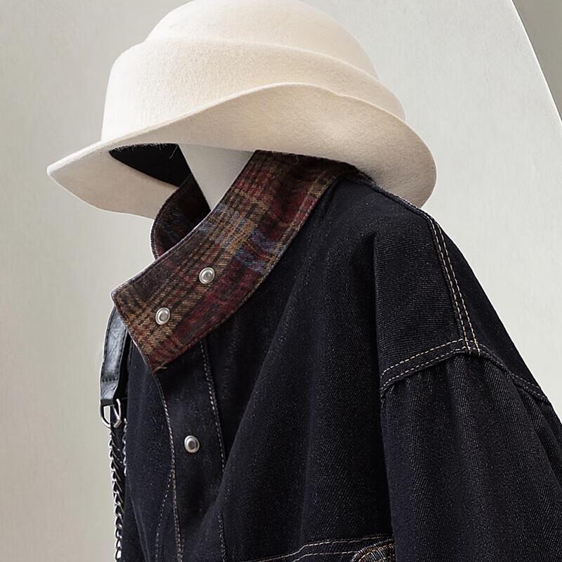 Women's Lapel Colorblock Denim Jacket