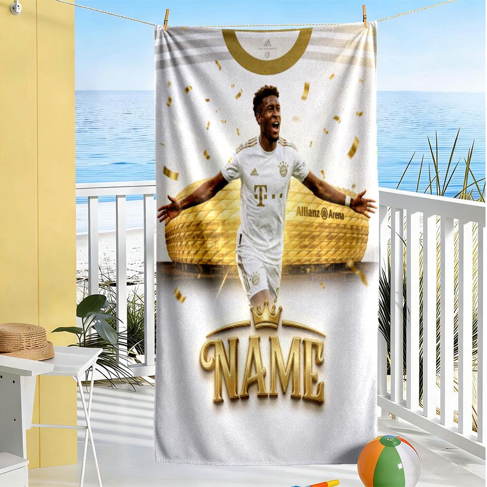 Bayern Munich Fan Artwork Customize Your Name Beach Towel Quick-Dry Soft Microfiber