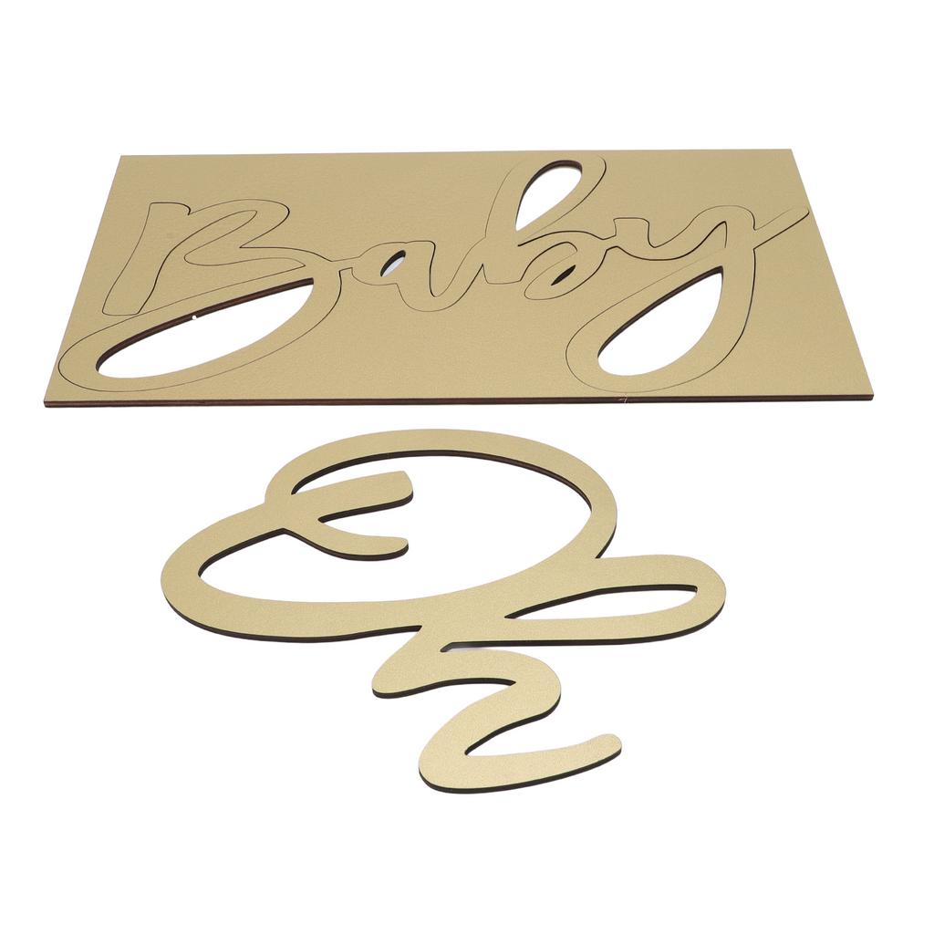 Oh Baby Wooden Sign Plaque Oh Baby Sign Cutout for Gender Reveal Parties Nursery Decor Gold