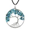 Natural Stone Irregular Tree Of Life Necklace Pendant Amethyst Wrapped Wisdom Tree Necklace Colorful Gravel N02