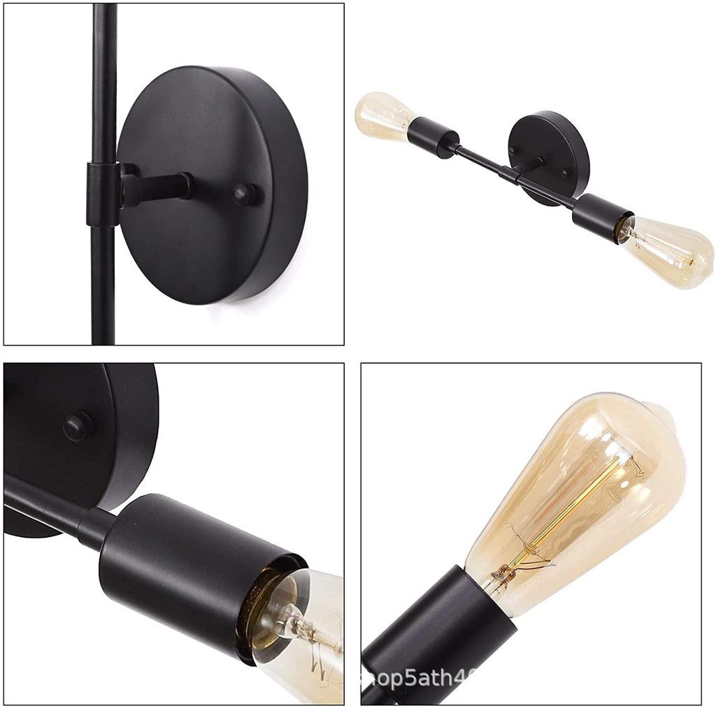 American-Style Industrial LED Double-Head Wall Lamp for Hallways, Bedrooms, and Bathroom Mirrors