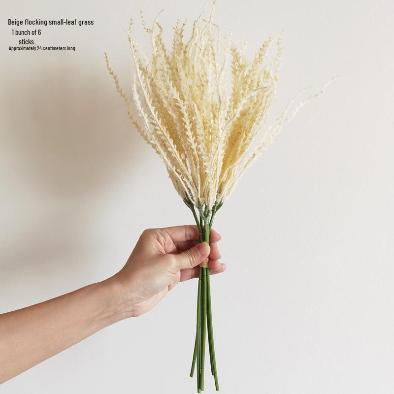 Wabi-Sabi Retro Floral Arrangement with Eucalyptus & Reed Grass for Home Decor & Photography