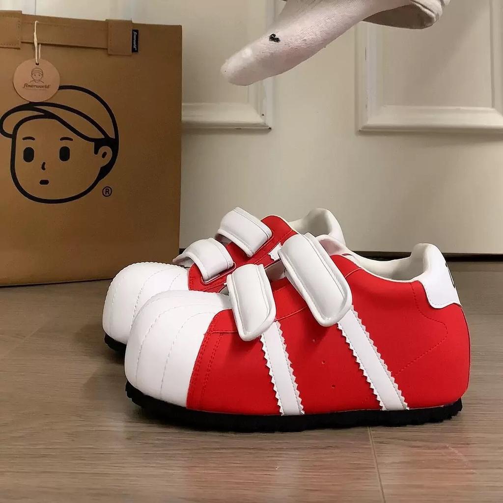 Velcro ugly cute shell head German training bread shoes women's new versatile inner height increase casual sports small board shoes