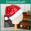 Velvet Santa Hat With Stripes For Christmas Festivities And Gift Wrapping