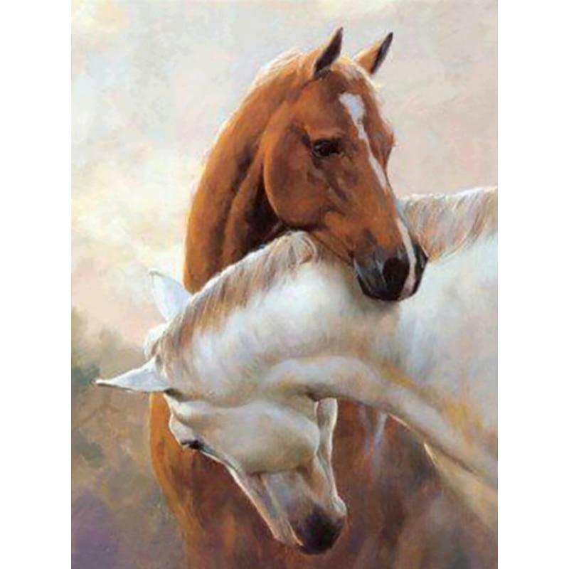 New 5D DIY Diamond Painting Horse Diamond Embroidery Animal Cross Stitch Full Round Drill Crafts Home Decor Manual Gift