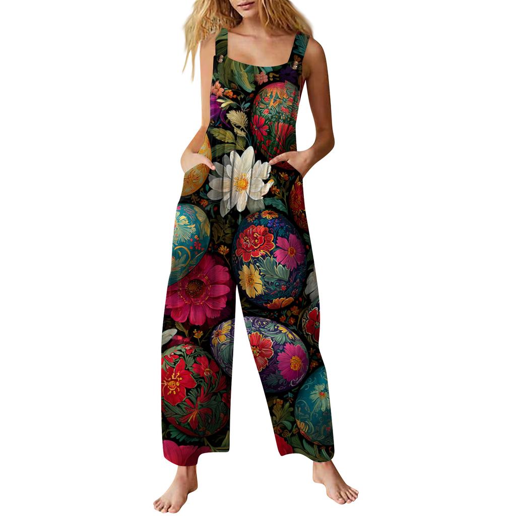 Women's Jumpsuit Printed Casual Loose Jumpsuit