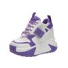 Fashion 11CM Women High Platform Sneakers Autumn Breathable Chunky Non-slip Dad Casual Shoes Thick Sole Trainers Leather Sneakers Woman