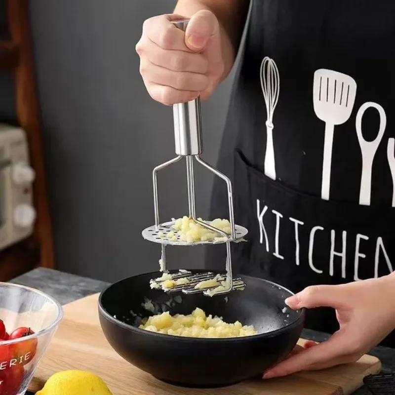 Double-layer Stainless Steel Potato Masher Press Mashed Potatoes Wavy Pressure Ricer Fruit Vegetable Crusher Kitchen Accessories