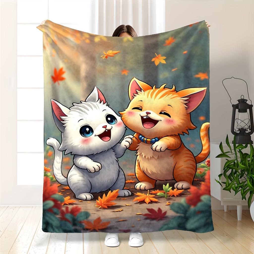 

Simon s Cat Plush Blanket - Soft Flannel All-Season Lightweight Throw 70x100cm
