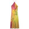 Fashion Style 2024 Autumn New Women's Clothing Stylish Print Sleeveless Halter Long Dress 8505157