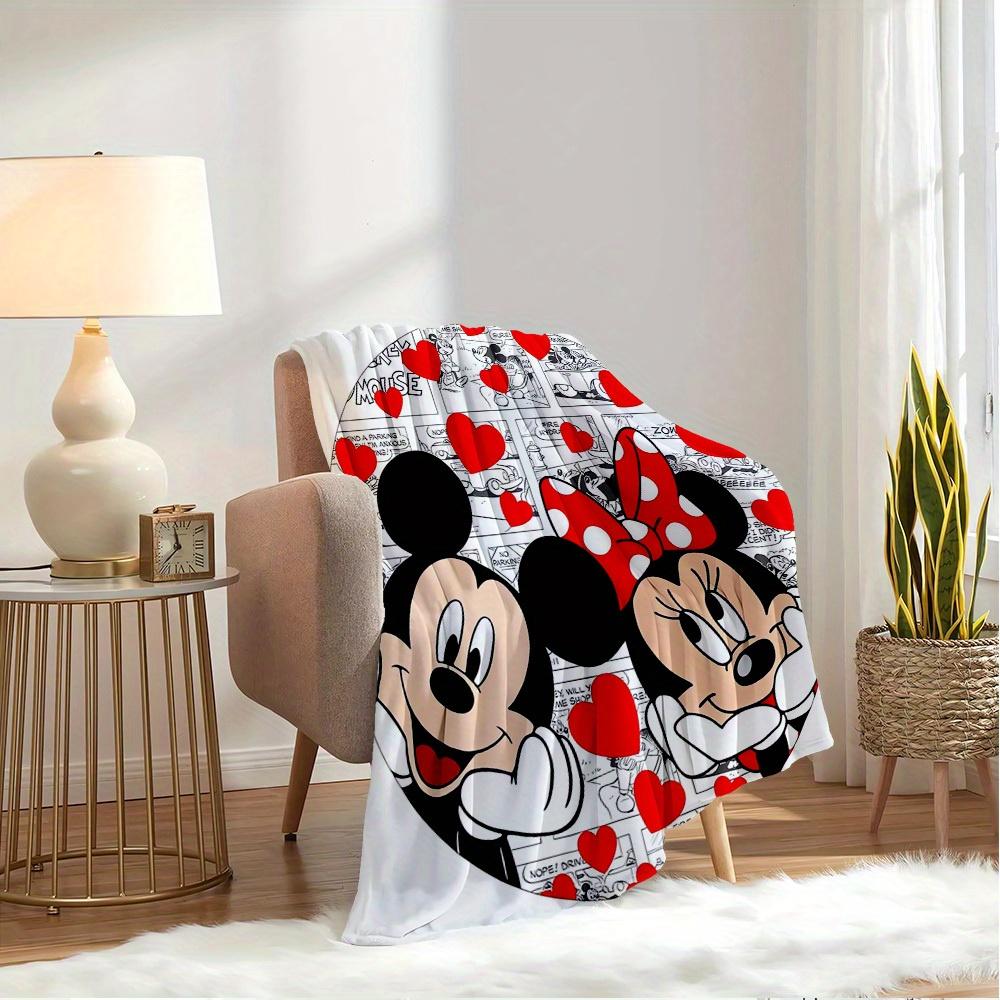 1pc flannel Mickey and Minnie heart pattern small bed cover blanket, Valentine's Day gift,