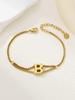 New stainless steel wholesale 26 English letters double-layer ring gold-plated bracelet