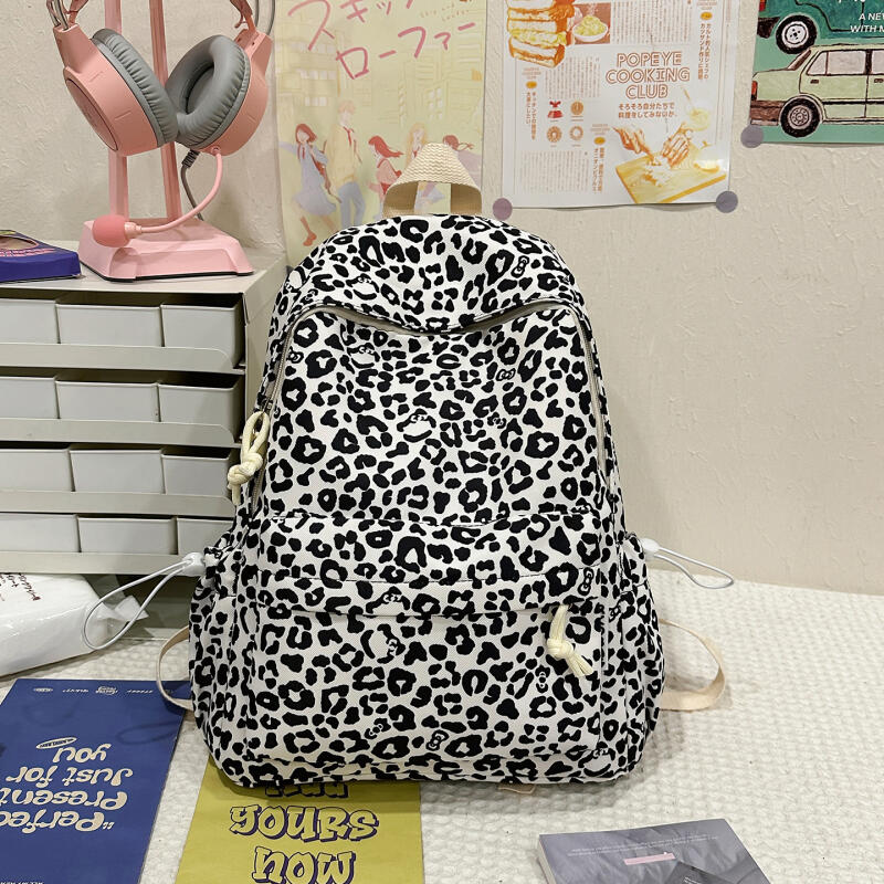 Rucksack mit Leopardenmuster, große Kapazität, Reiserucksack, Schultasche für Mittelschüler
