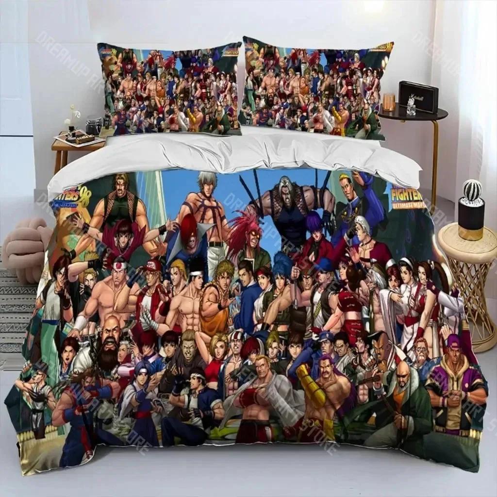 3D Print King Of Fighters Retro Bedding Set Boys Girls Twin Queen Size Duvet Cover Pillowcase Bed Kids Adult Home Textileextile