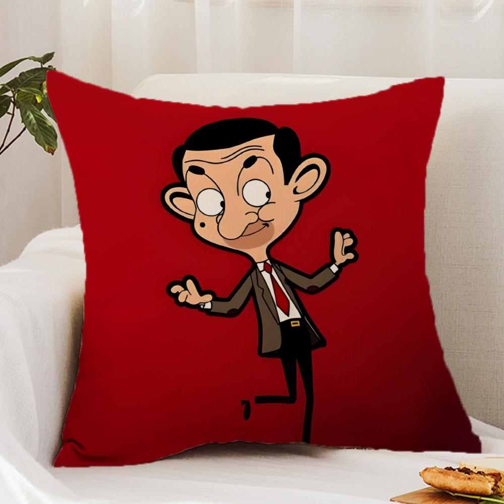 Anime M-Mr.BeanS Cushion Cover Premium Comfort Reversible Pillow Cover - Dual - Use Design for Home & Car