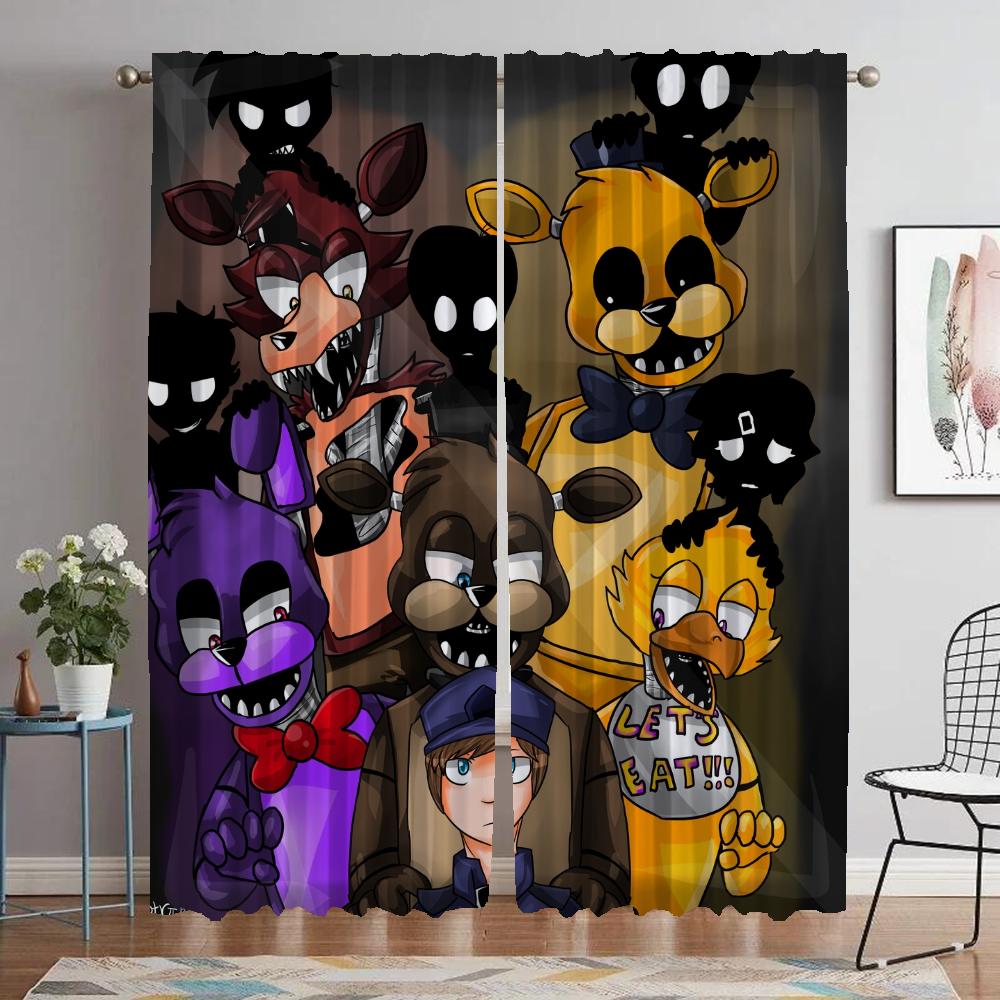 

Five Nights Graceful Space Drapes 2 Panels Sheer for Bedchamber Divider Household Interior Drapes Windowpane Drape Covers Livingroom Child W60xH90cmx2pcs-CL