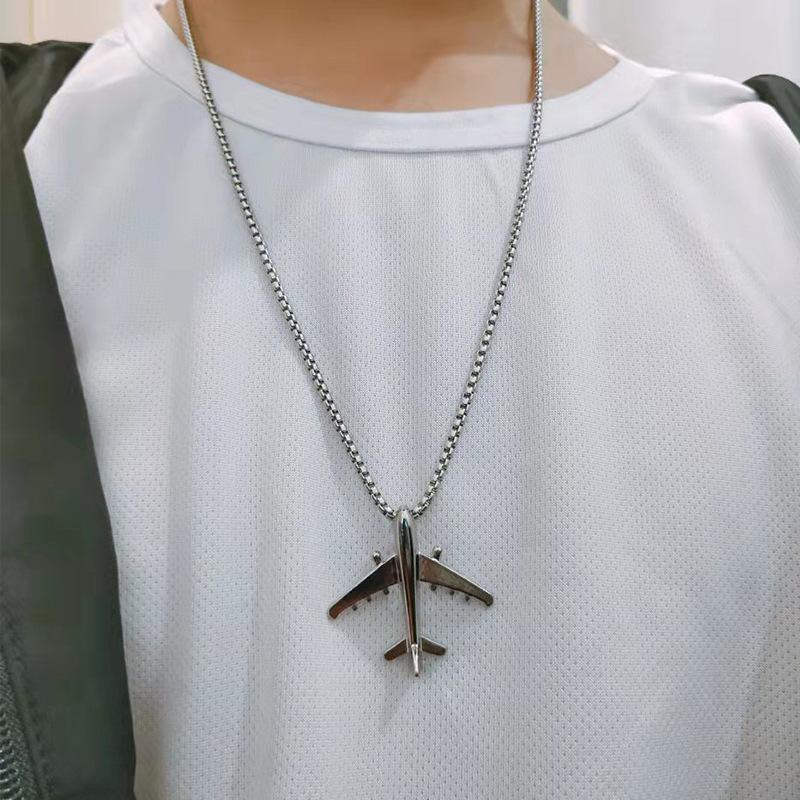 Pendant New Airplane Simple Neutral Hip Hop Non-fading Necklace