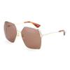 Gucci Herringbone Hollow Large Frame Irregular Square Sunglasses Unisex Sunglasses GG0817S-002