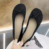 Knitted Mesh Shoes Women's 2025 Summer New Soft-soled Fairy Wind Gentle Bow Single Shoes One Pedal Maternity Shoes Women