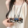 Cartoon Dachshund Leather Glasses Clip Hanging Neck Decorative Accessories Portable Cute Stylish Versatile Eyeglass Storage Gift