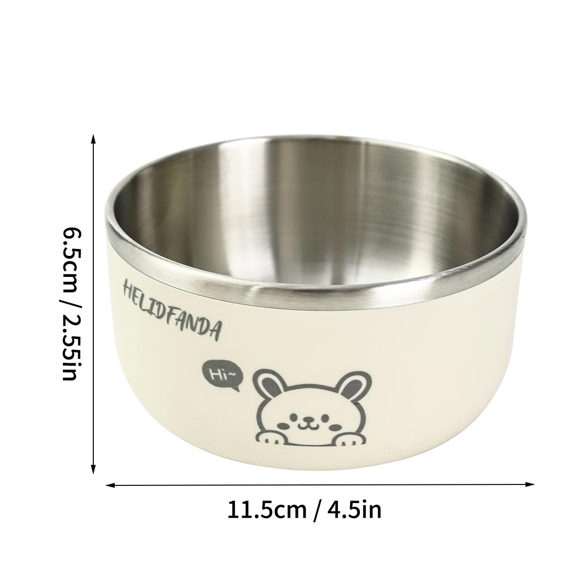 

WORTHBUY 350ML Kid Bowl 304 Stainless Steel Rice Bowl Cute Tableware Children Anti Scalding Soup Bowl Fruit Salad Food Bowl