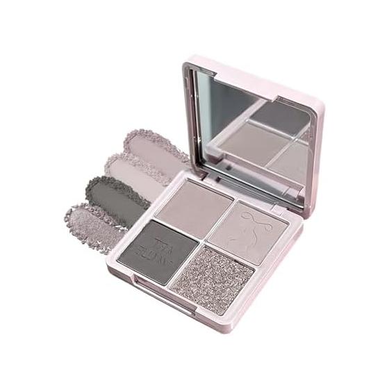 4 Color Eyeshadow Palette Nude Eyeshadow Matte & Shimmer for Natural Makeup Tear Bag Highlight Shading for Beginners
