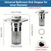 1pc, Pop-up Bathroom Sink Drain Strainer, Sink Drain Stopper with Removable Stainless Steel Strainer Basket
