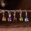 S925 Sterling Silber Edelstein Ohrstecker - Granat, Citrin, Amethyst, Topas & Diamant Creolen für Damen