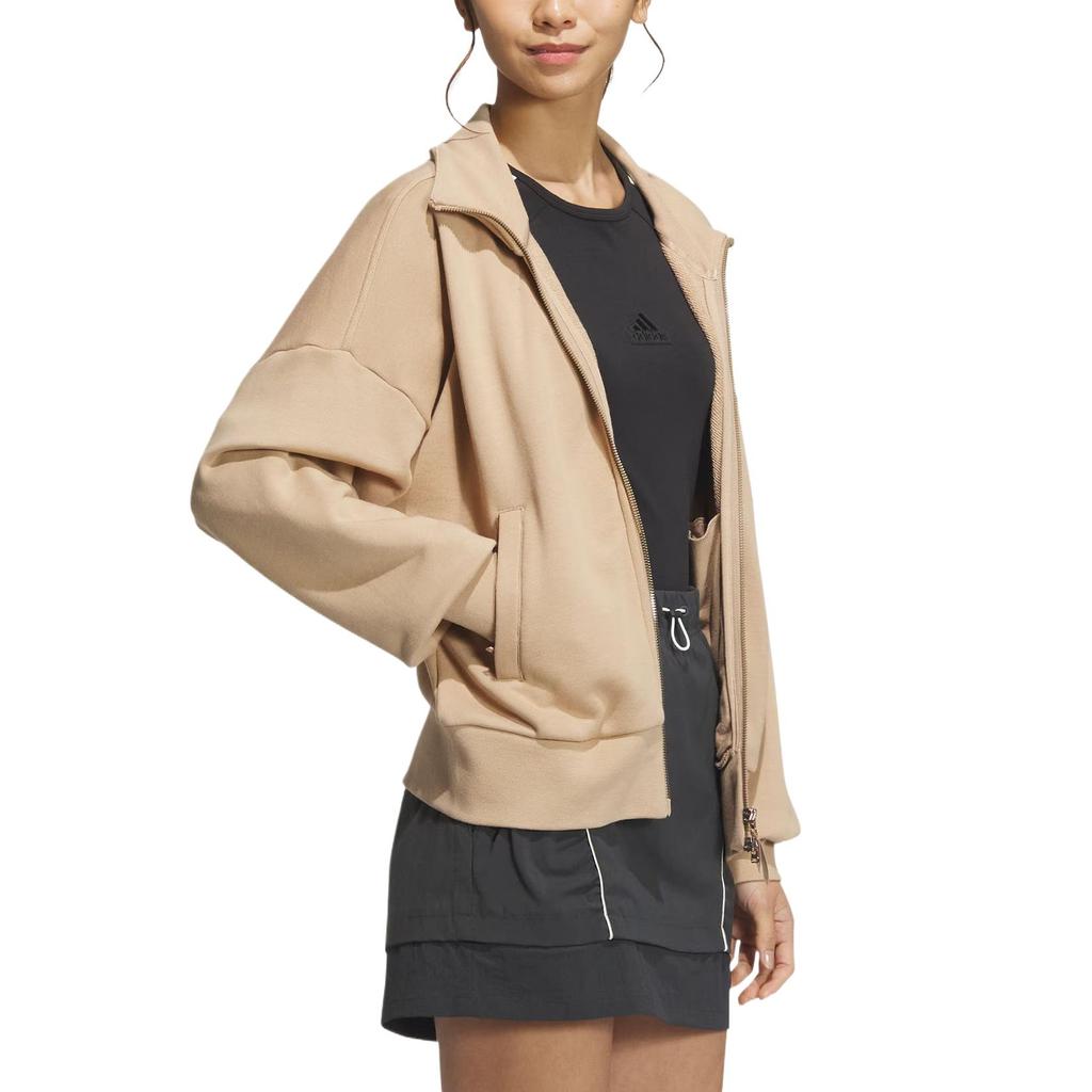 Adidas Logo Kn Jacket Comfortable Breathable Stand Collar Jacket Women Jacket Warm-Sand JL6278