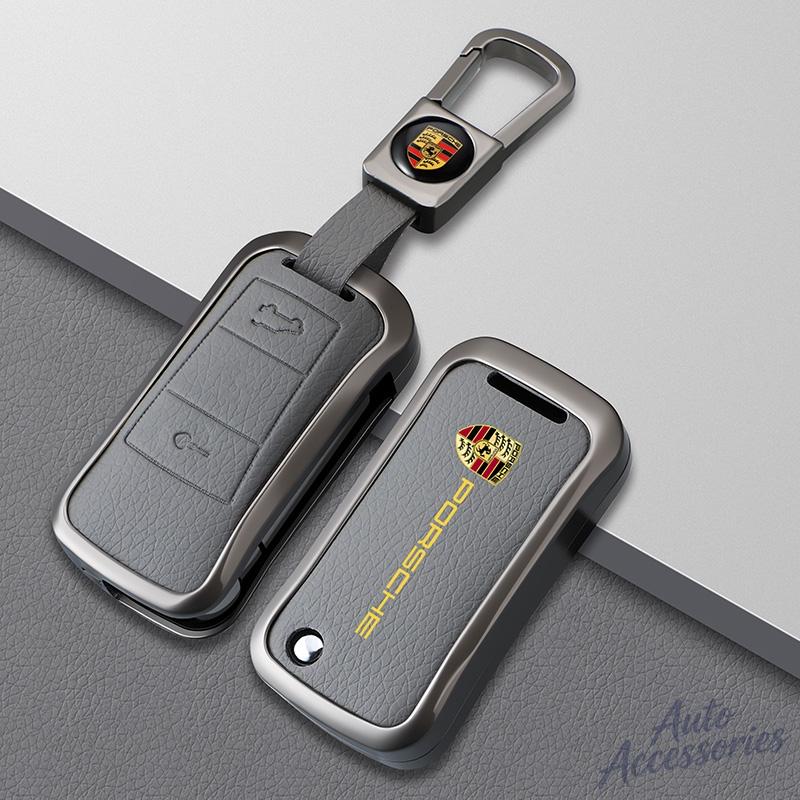 AAOO1 2 3 Buttons Zinc Alloy Car Key Case Cover Key Bag For Porsche Cayenne GTS Panamera Carrera GT3 Car Interior Keychain Accessories