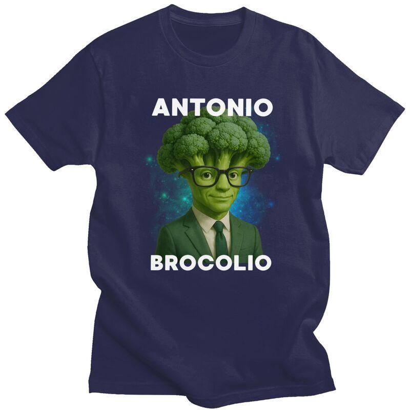 Antonio Brocolio Italian Brainrot Meme Broccoli T Shirt for Men 100 Cotton Tshirt Streetwaer Short Sleeve Tee Shirt Slim Fit