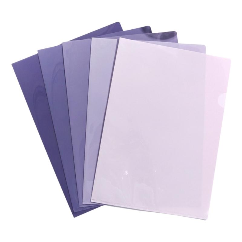 5Pcs 12x8.5Inch Letter Size File Folder Pocket Clear Water Resistant File Paper Sleeve Document Folder Hold 30 Sheets